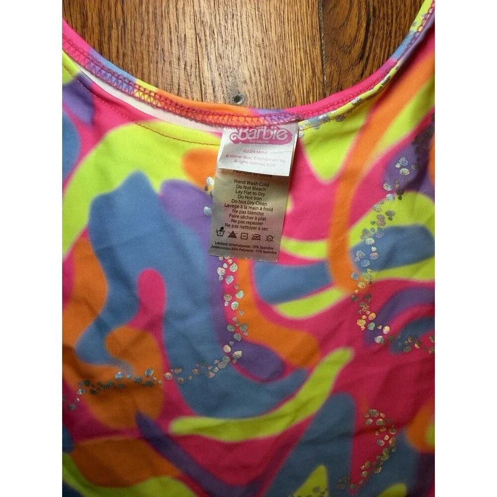 Disco Barbie: Women’s One Piece Halloween Costume w/ Matching Visor Size L